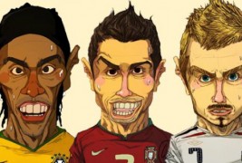 Карикатури на најдобрите фудбалери